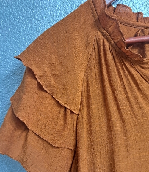 Nanette Lepore Semi Sheer Tiered Ruffle Sleeve Tunic/Top Size L - Picture 10 of 14